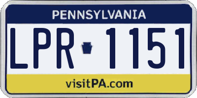 PA license plate LPR1151