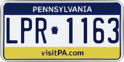 PA license plate LPR1163