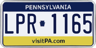 PA license plate LPR1165