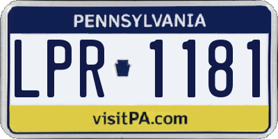PA license plate LPR1181