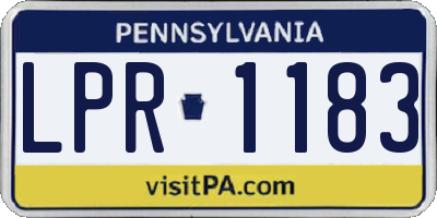 PA license plate LPR1183