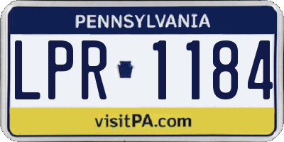 PA license plate LPR1184