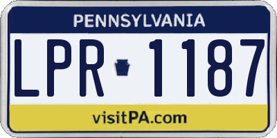 PA license plate LPR1187