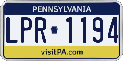 PA license plate LPR1194