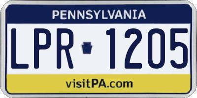 PA license plate LPR1205