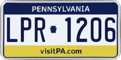 PA license plate LPR1206
