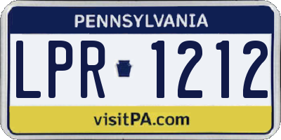 PA license plate LPR1212