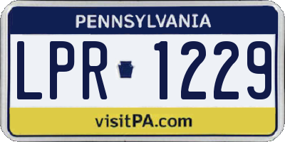 PA license plate LPR1229