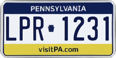 PA license plate LPR1231