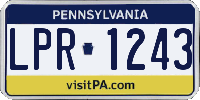 PA license plate LPR1243