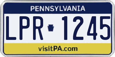 PA license plate LPR1245
