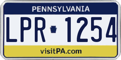 PA license plate LPR1254