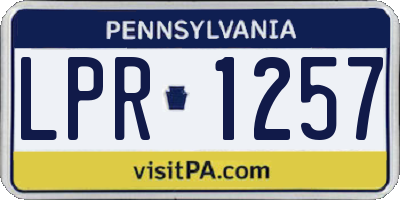 PA license plate LPR1257