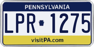PA license plate LPR1275