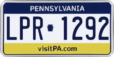PA license plate LPR1292