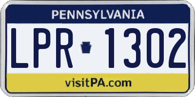 PA license plate LPR1302