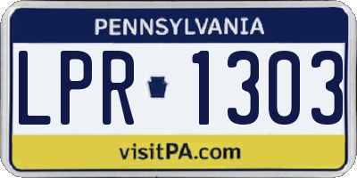 PA license plate LPR1303