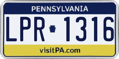 PA license plate LPR1316