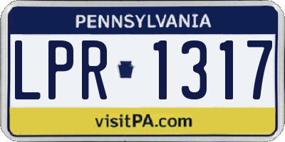 PA license plate LPR1317