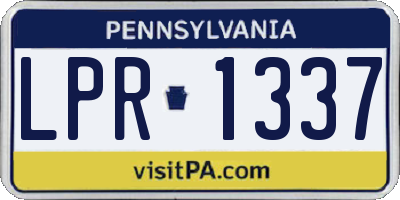 PA license plate LPR1337