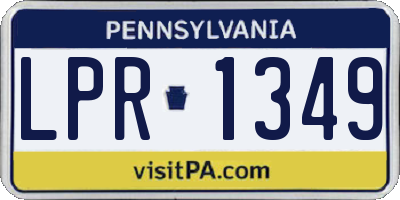 PA license plate LPR1349