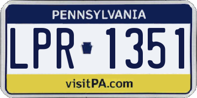 PA license plate LPR1351