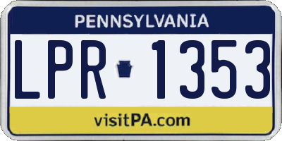 PA license plate LPR1353