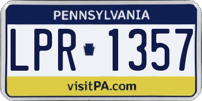 PA license plate LPR1357