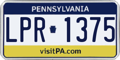 PA license plate LPR1375