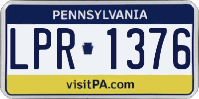 PA license plate LPR1376