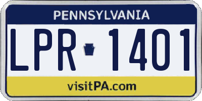 PA license plate LPR1401