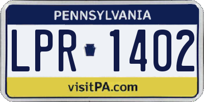 PA license plate LPR1402