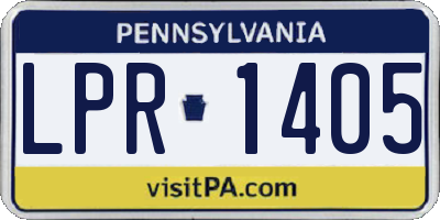 PA license plate LPR1405