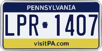 PA license plate LPR1407