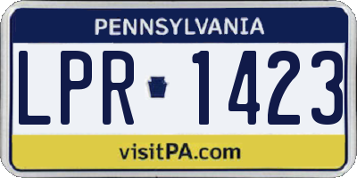 PA license plate LPR1423