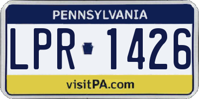 PA license plate LPR1426