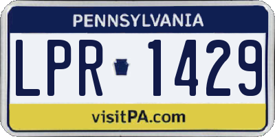 PA license plate LPR1429