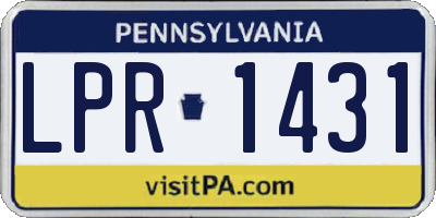 PA license plate LPR1431