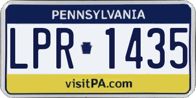 PA license plate LPR1435