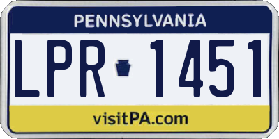PA license plate LPR1451