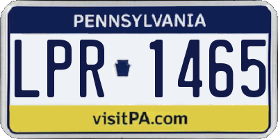 PA license plate LPR1465