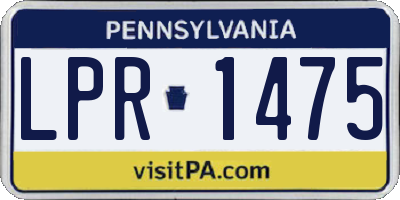 PA license plate LPR1475