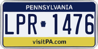 PA license plate LPR1476