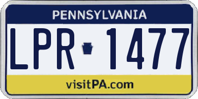PA license plate LPR1477