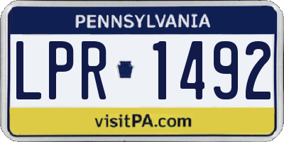 PA license plate LPR1492