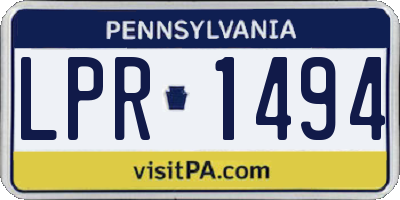 PA license plate LPR1494