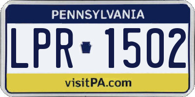 PA license plate LPR1502