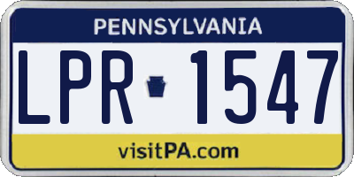 PA license plate LPR1547