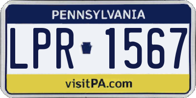 PA license plate LPR1567
