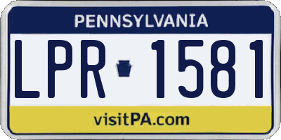 PA license plate LPR1581